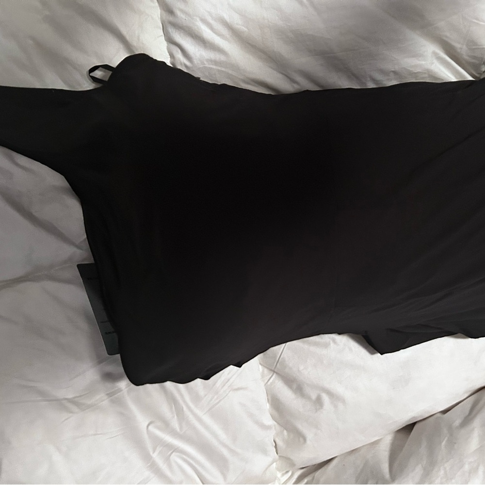 Sarin Mathews size small one shoulder full length dress with slit on side